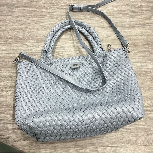 Woven tote bag baby blue crossbody shoulder bag rachel zoe - Picture 1 of 6